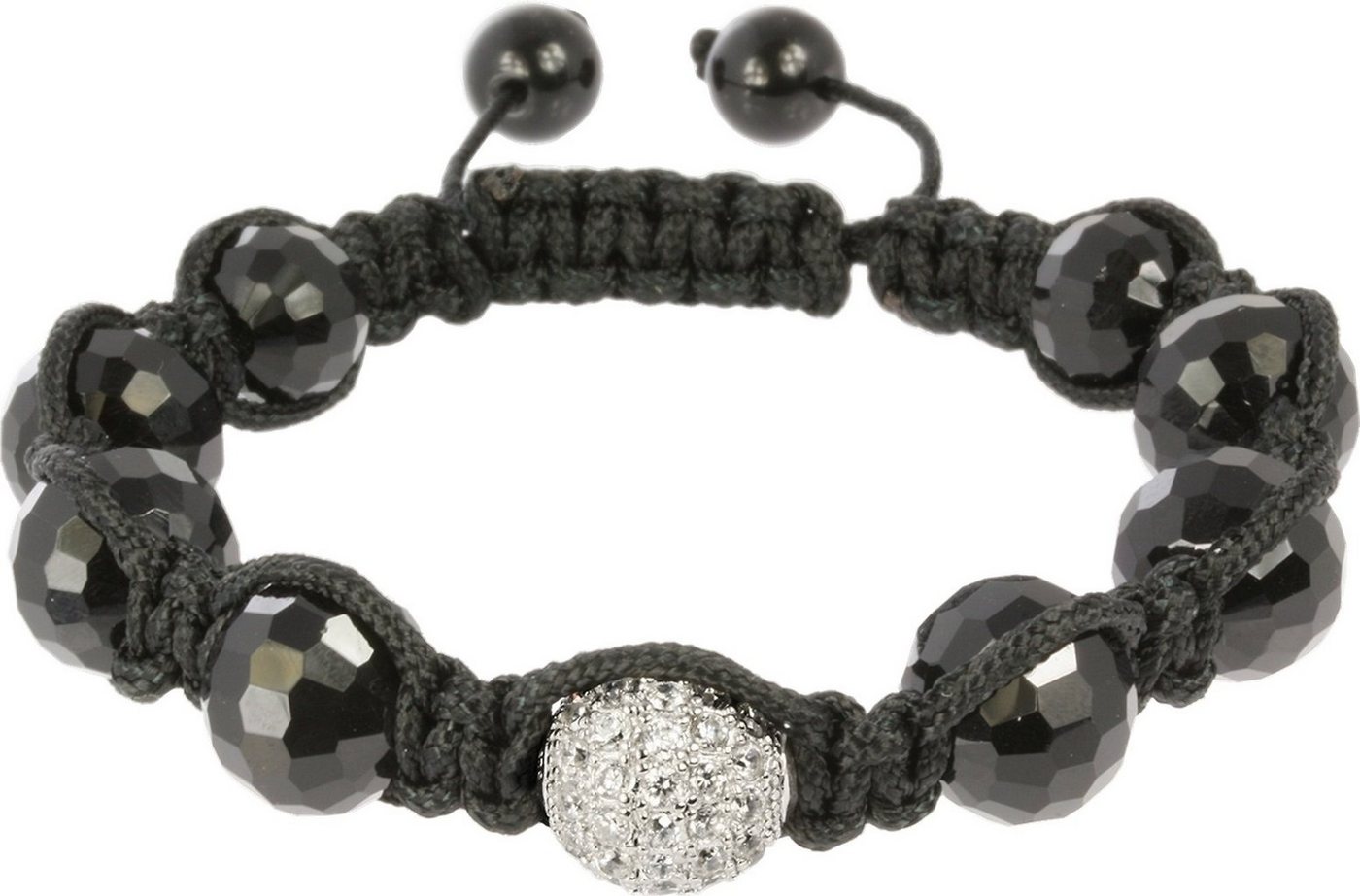 SilberDream Armband SilberDream Shamballa Armband weiß (Armband), Damen Armband (Shamballa Kugel) ca. 18cm, Silber, Farbe: schwarz, weiß von SilberDream