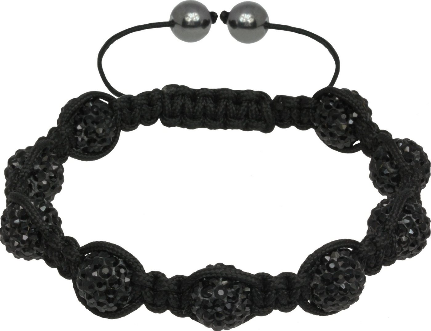 SilberDream Armband SilberDream Shamballa Armband schwarz (Armband), Damen Armband (Shamballa Kugeln) ca. 18cm, ca. 23cm, Farbe: schwarz von SilberDream