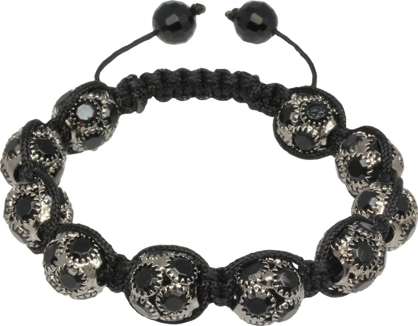 SilberDream Armband SilberDream Shamballa Armband silber (Armband), Damen Armband (Shamballa Kugeln) ca. 18cm, ca. 23cm, Farbe: schwarz von SilberDream