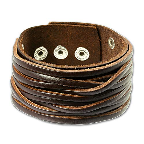 SilberDream Armband braun Herren Armschmuck Leder -gegerbtes Rindsleder- LA2248B Leder Armband von SilberDream