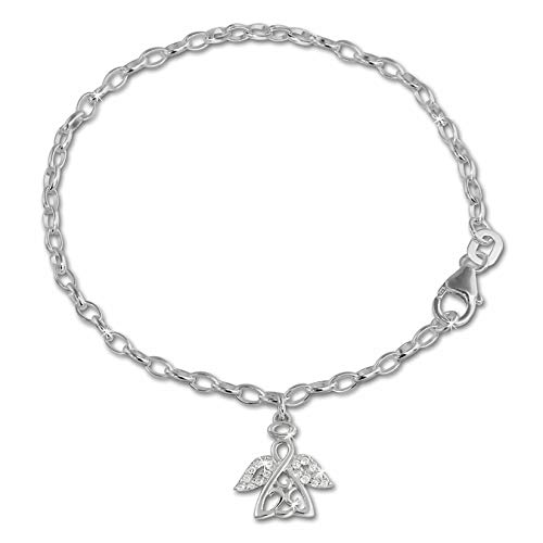 SilberDream Armband weiß Arm-Schmuck für Kinder glitzer Engel 16cm SDA029W Silber Armband von SilberDream
