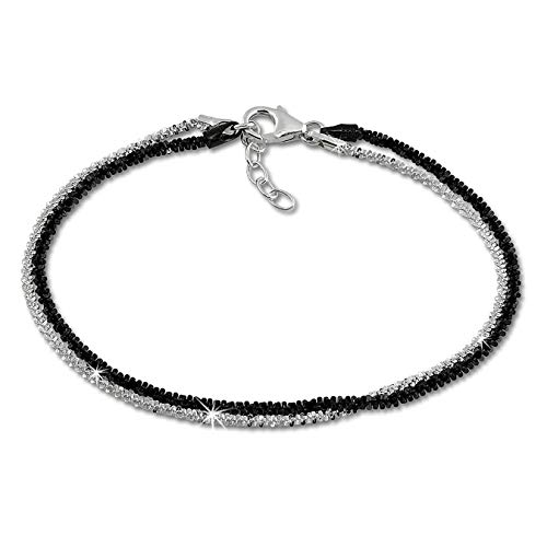SilberDream Armschmuck 19cm schwarz Armband gedreht Damen Silber SDA2169S Silber Armband von SilberDream
