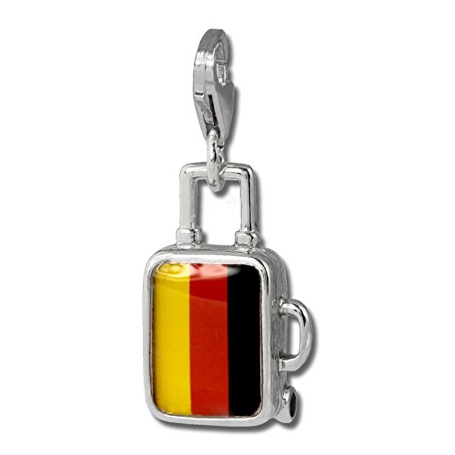 SilberDream Charm 925 Silber Emaille Anhänger bunt Koffer Deutschland FC881F Silber Charmsschmuckanhänger von SilberDream