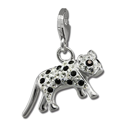 SilberDream Charm Bengal Katze Zirkonia 925 Silber Charms-Anhänger GSC550W Silber Charmsschmuckanhänger von SilberDream