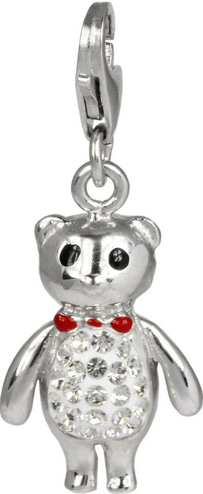 SilberDream Charm-Einhänger SilberDream weiß Charm Bär Zirkonia, Charmsanhänger Bär, 925 Sterling Silber, Farbe: weiß von SilberDream