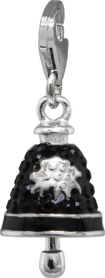 SilberDream Charm-Einhänger SilberDream schwarz Charm Glocke Zirkonia, Charmsanhänger Glocke, 925 Sterling Silber, Farbe: schwarz von SilberDream