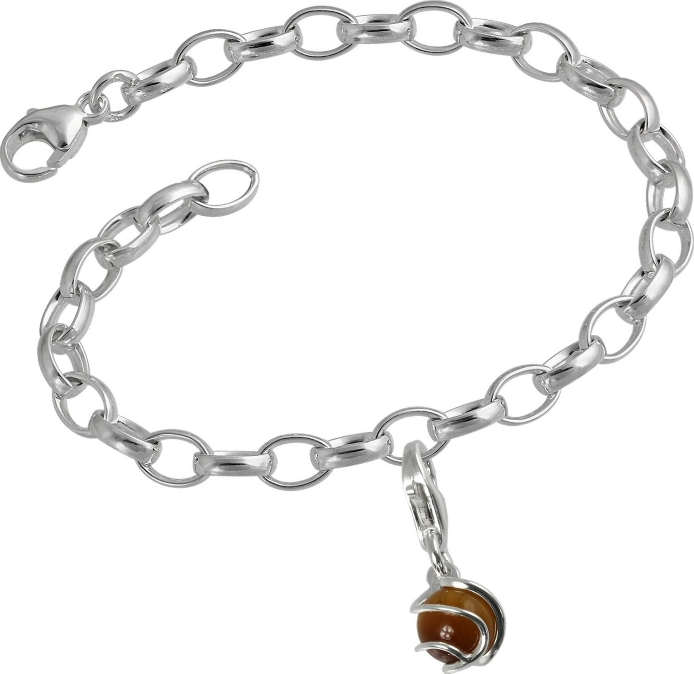 SilberDream Charm-Einhänger Set SilberDream 925 Charms Kugel Silber Armband (Charmssets, 2-tlg), Damen Charms Armband aus 925er Sterling Silber, Farbe: silber, Kugel von SilberDream