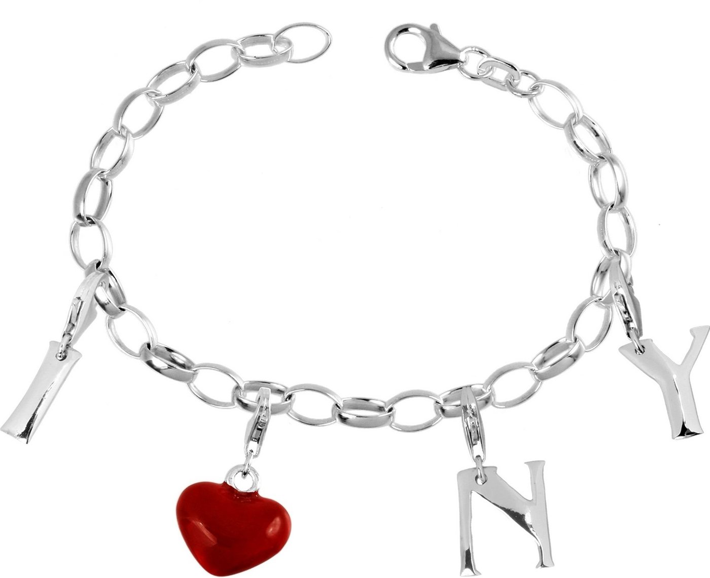 SilberDream Charm-Einhänger Set SilberDream Set Silber Charm Armband und (Charmssets, 5-tlg), Charmssets aus 925 Sterling Silber, Farbe: silber von SilberDream