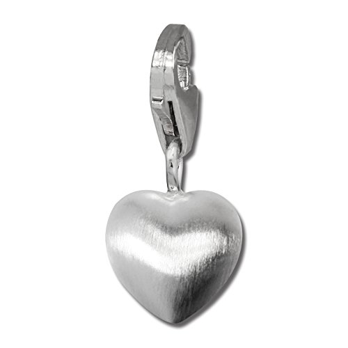 SilberDream Charm Schmuck 925 Echt Silber Armband Anhänger Herz matt FC3108 Silber Charmsschmuckanhänger von SilberDream