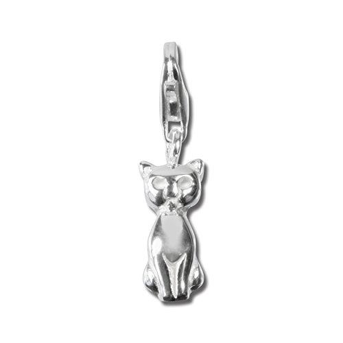 SilberDream Charm Schmuck 925 Echt Silber Armband Anhänger Katze FC1029 Silber Charmsschmuckanhänger von SilberDream
