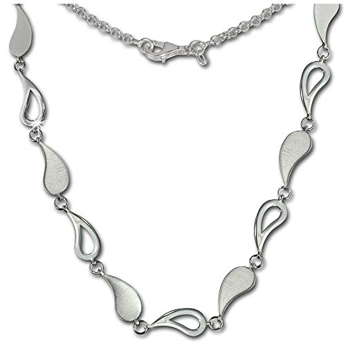 SilberDream Halsschmuck 45cm Collier Kette matt Träne 925er Silber SDK415 Silber Collier von SilberDream