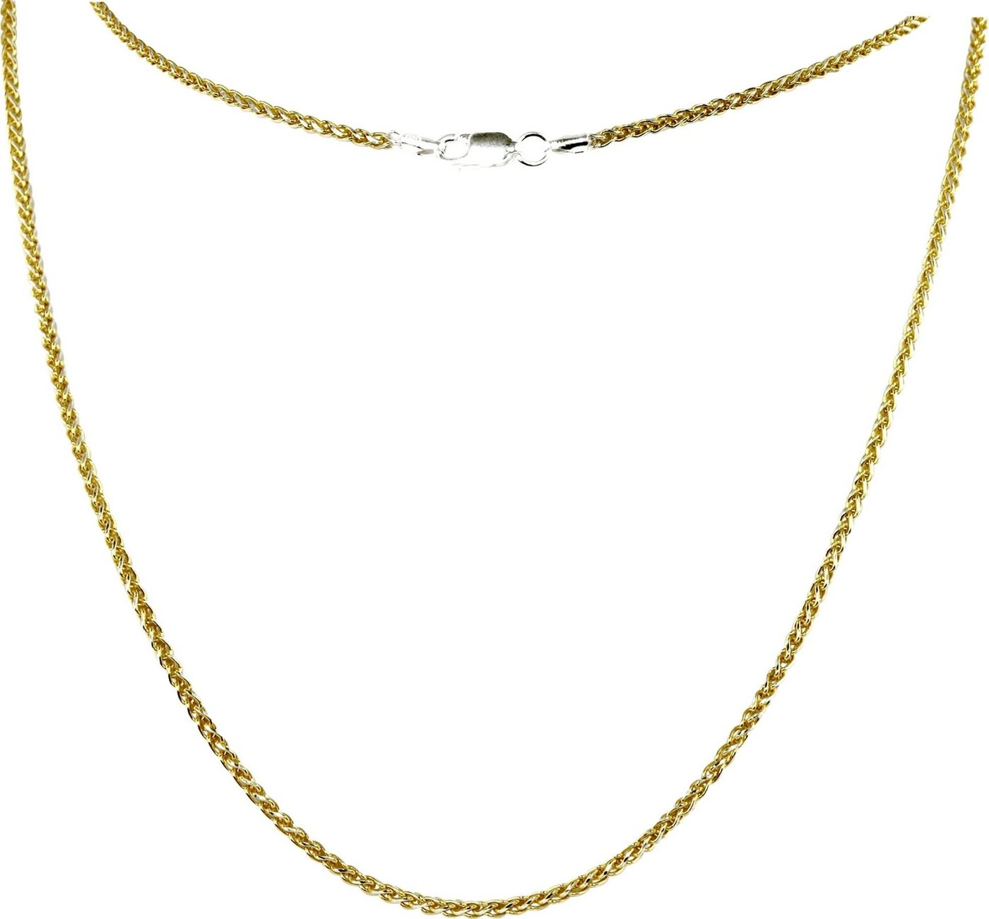 SilberDream Collier SilberDream Zopf Collier silber gold, Colliers (Zopf) ca. 45cm, 925 Sterling Silber, vergoldet (Gelbgold 333 von SilberDream