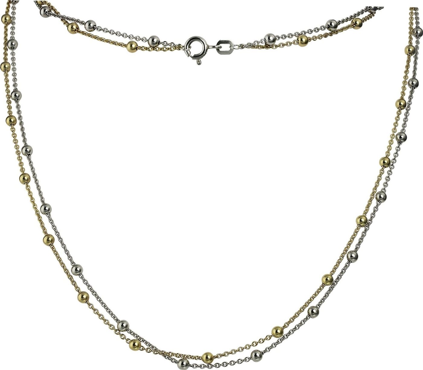 SilberDream Collier SilberDream Kugeln Collier silber gold, Colliers (Kugeln) ca. 45cm, 925 Sterling Silber, vergoldet (Gelbgold 3 von SilberDream