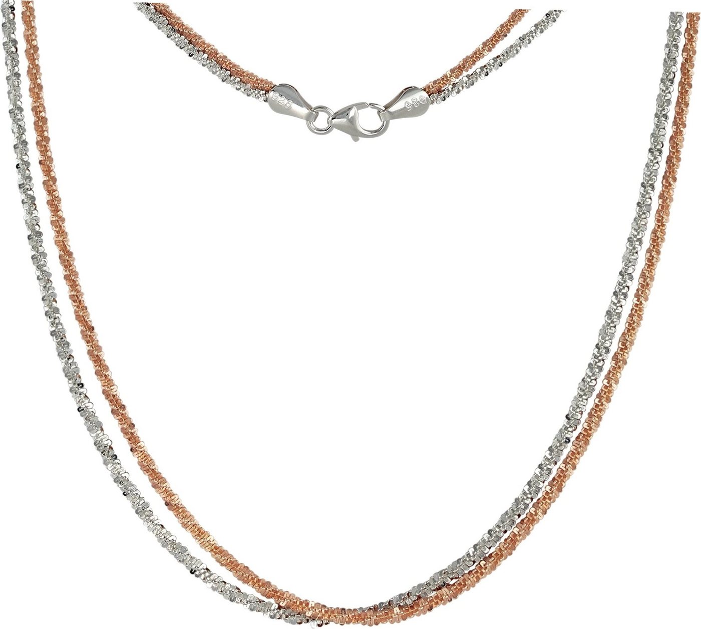 SilberDream Collier SilberDream Collier silber rose Schmuck, Colliers ca. 45cm, 925 Sterling Silber, vergoldet (Roségold 333), Farb von SilberDream