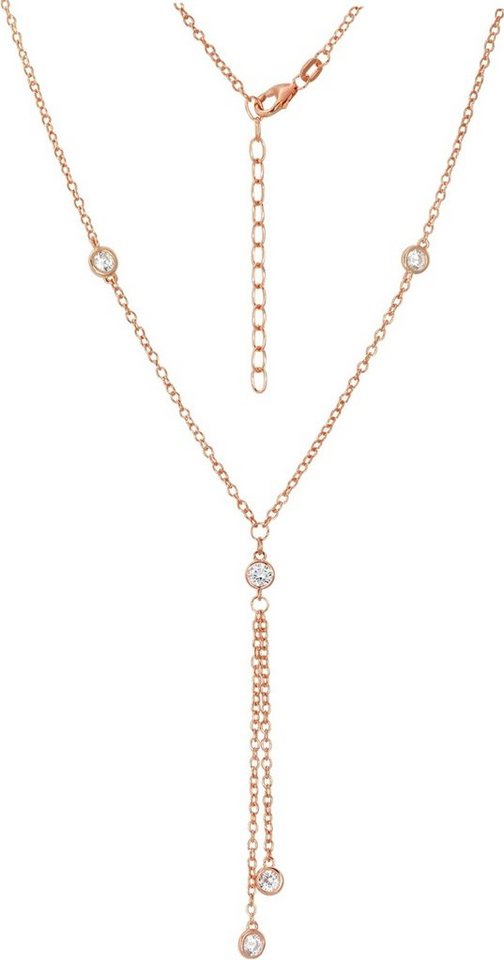 SilberDream Collier SilberDream Collier weiß rosegold, Colliers ca. 45cm bis 49,5cm, 925 Sterling Silber, vergoldet (Roségold von SilberDream