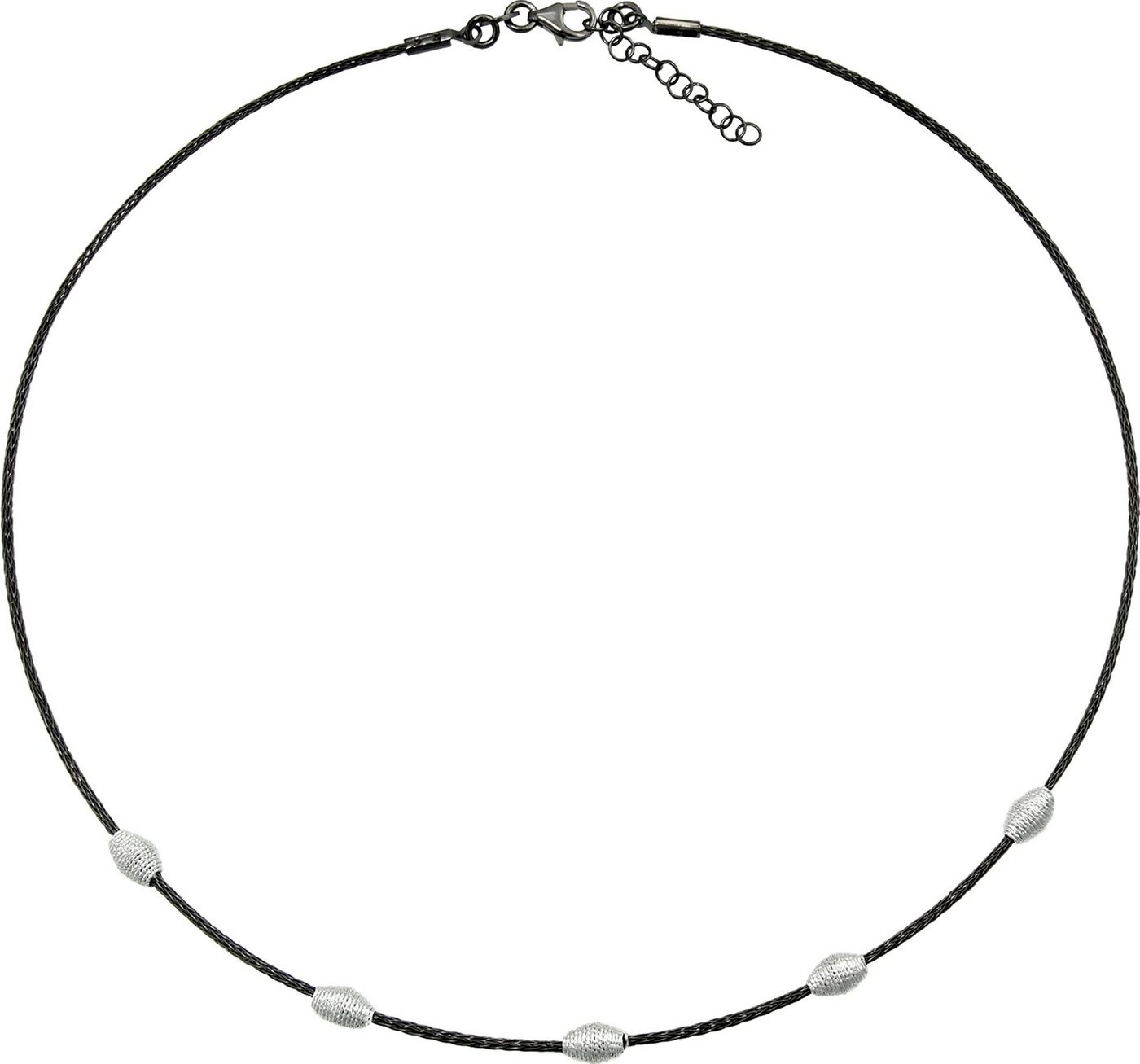 SilberDream Collier SilberDream Collier silber schwarz 44cm, Colliers ca. 42cm - 44cm, 925 Sterling Silber, Farbe: silber, schwarz von SilberDream