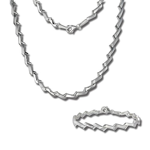 SilberDream Collier & Armband Zick-Zack Silber Schmuck Set für Damen SDS440J Silber Schmuckset von SilberDream