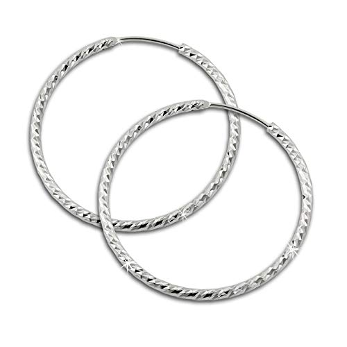 SilberDream Ohrringe 30mm Damen-Schmuck 925er Silber Creolen Beauty SDO0953 Silber Creole von SilberDream