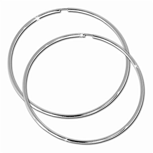 SilberDream Ohrringe 100mm Damen-Schmuck 925er Silber Creolen Simply SDO079 Silber Creole von SilberDream