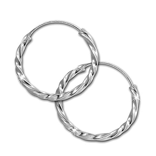 SilberDream Ohrringe 20mm Damen-Schmuck 925er Silber Creolen gedreht SDO87122 Silber Creole von SilberDream