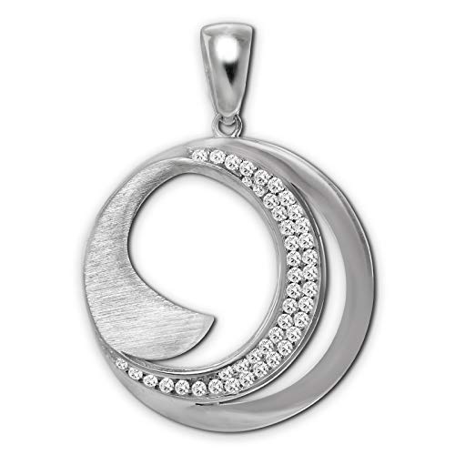 SilberDream Damen Circle Ketten-Anhänger aus 925 Silber Zirkonia weiß SDH4373W Silber Kettenanhänger von SilberDream