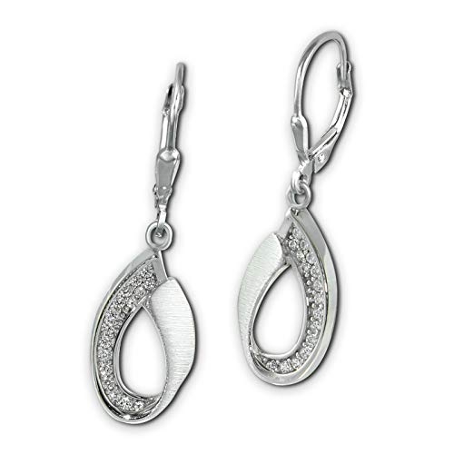 SilberDream Damen Ohrhänger Ohrringe Loop aus 925 Silber Zirkonia weiß SDO4373W Silber Ohrhänger von SilberDream