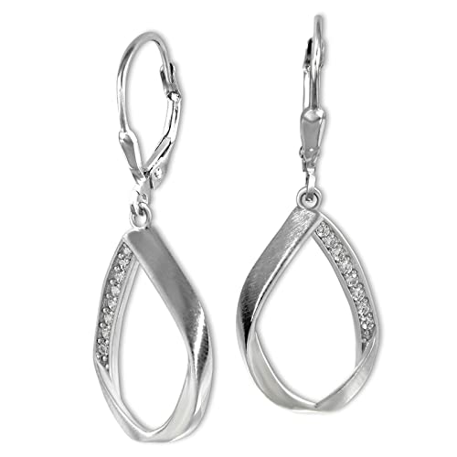 SilberDream Damen Ohrhänger Ohrringe Swing aus 925 Silber Zirkonia weiß SDO4378W Silber Ohrhänger von SilberDream