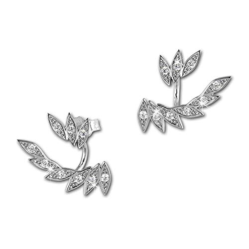 SilberDream Damen-Ohrring Dangle Ear Cuff Blätter weiß aus 925 Sterling-Silber Ohrstecker GSO450W von SilberDream