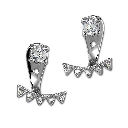 SilberDream Damen-Ohrring Dangle Ear Cuff Dreiecke weiß aus 925 Sterling-Silber Ohrstecker GSO444W von SilberDream