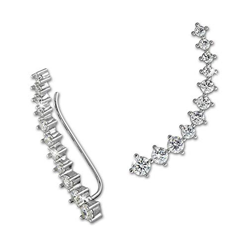 SilberDream Damen Ohrringe Ear Cuff 11 Zirkonias Ohrringe Ohrklemme 925 Silber GSO415W von SilberDream