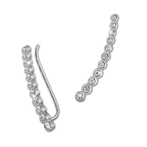 SilberDream Damen Ohrringe Ear Cuff 11 kleine Zirkonias Ohrringe Ohrklemme 925 Silber GSO413W von SilberDream