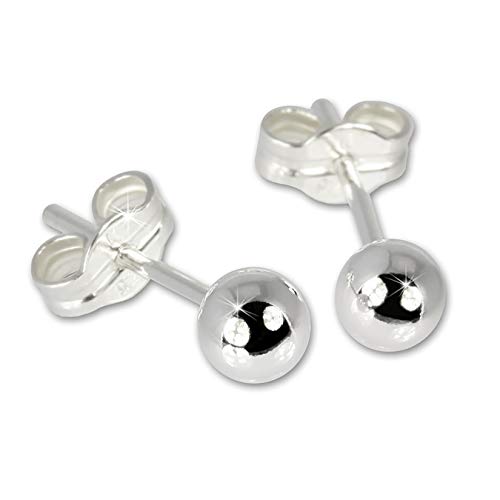 SilberDream Ohrringe 3mm Damen-Schmuck 925er Silber Ohrstecker Kugel SDO527 Silber Ohrstecker von SilberDream