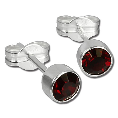 SilberDream Ohrringe 5mm für Damen 925 Silber Ohrstecker Zirkonia rot SDO503D Silber Ohrstecker von SilberDream