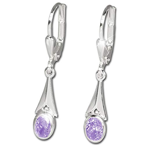 SilberDream Ohrringe für Damen 925 Silber Ohrhänger Zirkonia violett SDO514V Silber Ohrhänger von SilberDream