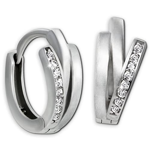 SilberDream Damen Ohrringe aus 925 Sterling Silber mit Zirkonia SDO4409W Silber Creole von SilberDream