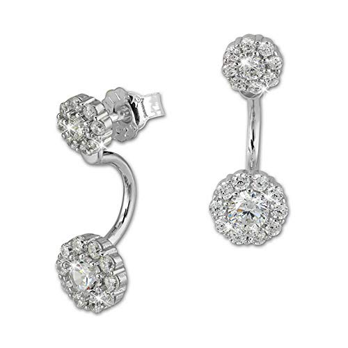 SilberDream Damen Ohrstecker Dangle Ear Cuff Zirkonia Blume weiß 925 Silber GSO420W von SilberDream