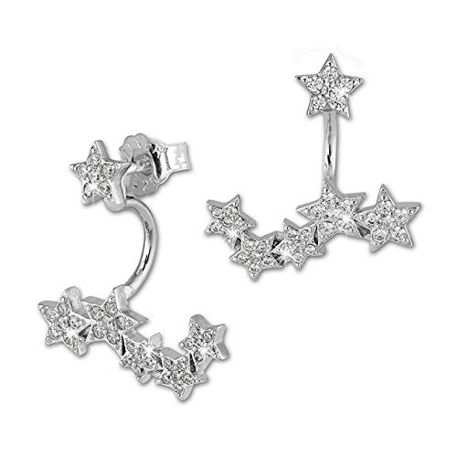 SilberDream Damen Ohrstecker Dangle Ear Cuff Zirkonia Sterne weiß 925 Silber GSO419W von SilberDream