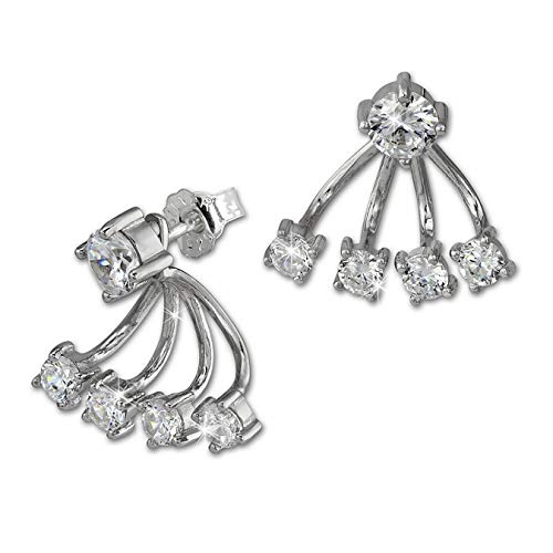 SilberDream Damen Ohrstecker Dangle Ear Cuff Zirkonia rund weiß 925 Silber GSO421W von SilberDream