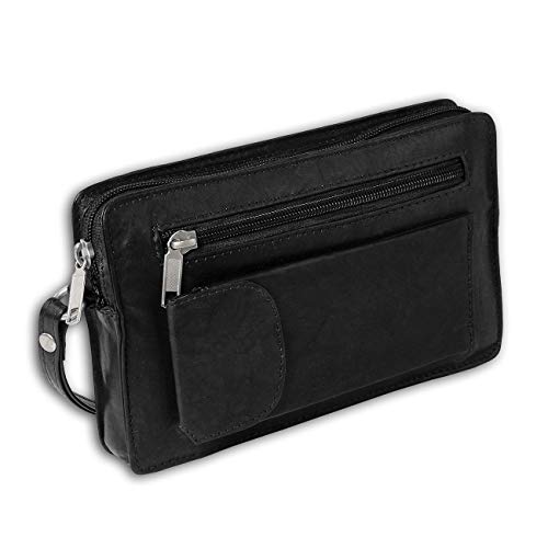 SilberDream DrachenLeder Handgelenktasche schwarz echtes Leder Herren Handytasche OTJ502S Leder Handgelenktasche von SilberDream