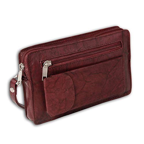 SilberDream DrachenLeder Herren Handgelenktasche Geldbörse braun Leder 20x4x12 OTJ502N Leder Handgelenktasche von SilberDream