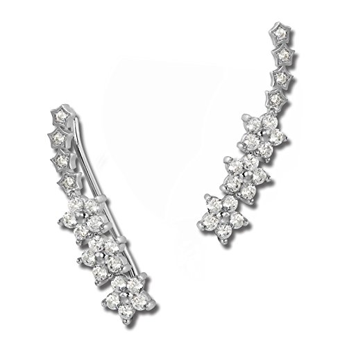 SilberDream Ear Cuff Blumenranke Damen-Ohrring Ohrklemme 925 Sterling Silber Silberschmuck GSO461W von SilberDream