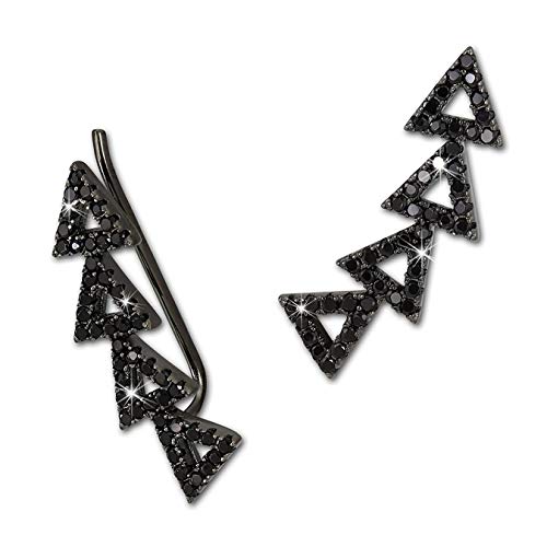 SilberDream Ear Cuff Dreiecke Zirkonia schwarz Ohrringe 925 Silber GSO426S von SilberDream