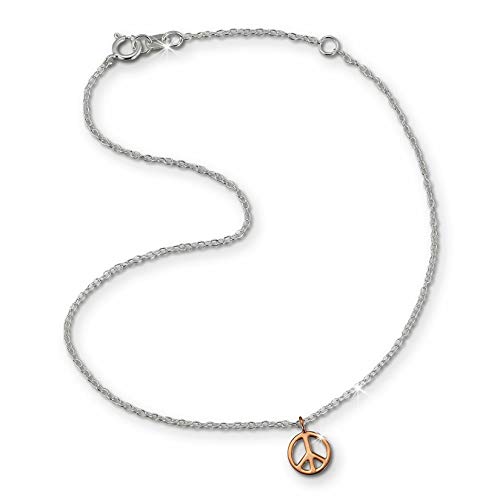SilberDream Fußkette 333er rosegold Damen 925 Silberschmuck Peace 25cm SDF8001E Silber Fußkette von SilberDream