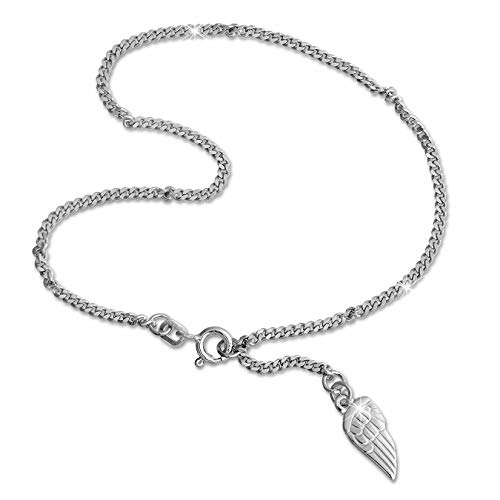 SilberDream Fußkette silber für Damen 925 Silberschmuck Flügel 26cm SDF003 Silber Fußkette von SilberDream