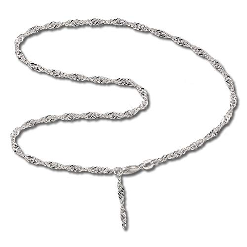 SilberDream Fußkette silber für Damen 925 Silberschmuck Singapur 25cm SDF014 Silber Fußkette von SilberDream