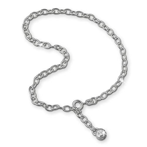 SilberDream Fußkette silber für Damen 925 Silberschmuck Zirkonia 25cm SDF001 Silber Fußkette von SilberDream