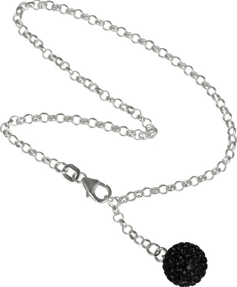 SilberDream Fußkette mit Anhänger SilberDream Fußkette silber für Damen, Damen Fußketten (Kugel) aus 925 Sterling Silber, Farbe: silber, schwar von SilberDream