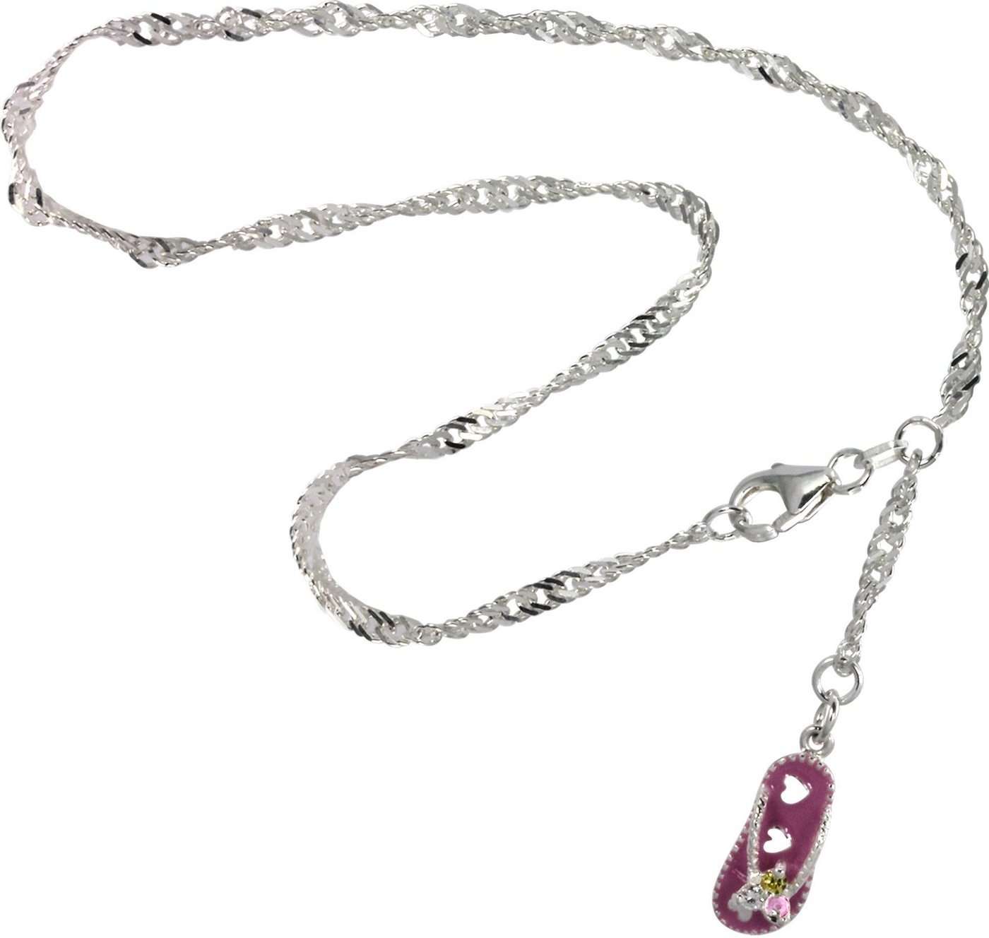 SilberDream Fußkette mit Anhänger SilberDream Fußkette rosa für Damen 925, Damen Fußkette Flipflop aus 925 Sterling Silber, Farbe: rosa von SilberDream