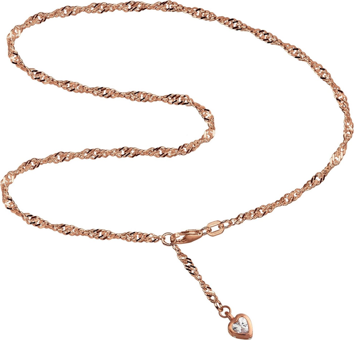 SilberDream Fußkette mit Anhänger SilberDream Fußkette 333 rosegold Damen, Damen Fußkette Herz aus 925 Sterling Silber, vergoldet (Roségold 333) von SilberDream