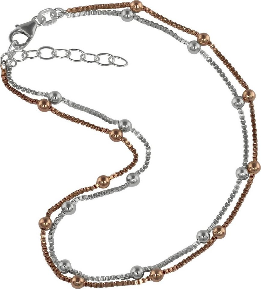 SilberDream Fußkette mit Anhänger SilberDream Fußkette 333er rosevergoldet, Damen Fußkette Kugel aus 925 Sterling Silber, vergoldet (Roségold 333) von SilberDream